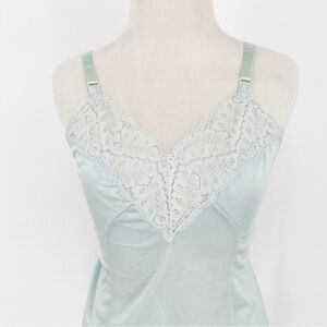 Vintage Baby Blue Lace Satin Camisole Size 32